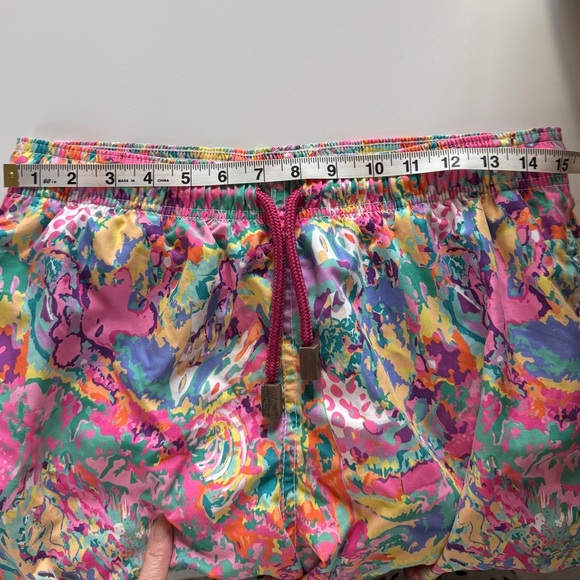 Folks Mens Multicolor Colorful Miami Tropical Swim Trunks 4” inseam Shorts Large - Picture 8 of 11